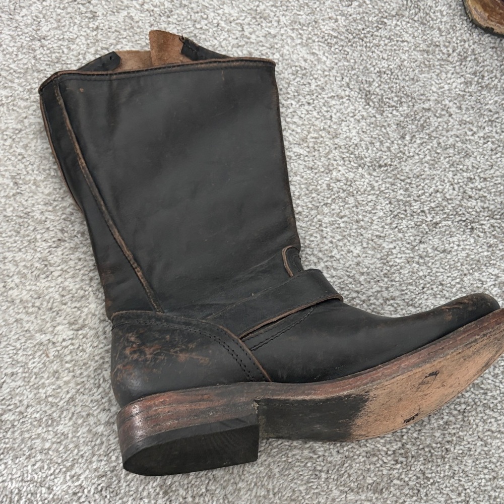 Freebird Black Leather Combat Boots - Picture 2 of 4